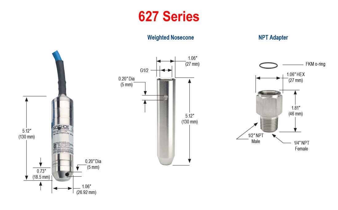 https://b1.noshokmedia.com/images/Dimensions for 627 Series Intrinsically Safe Submersible Liquid Level Transmitters.jpg